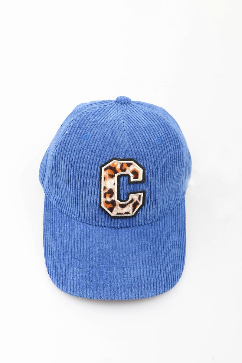 Casquette velours bleu roi