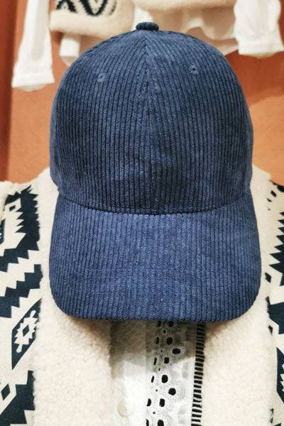 Casquette velours bleu