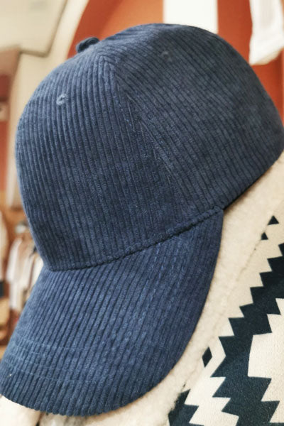 Casquette velours bleu