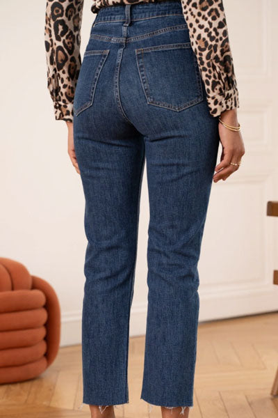Jean droit denim brut