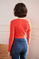 Maille côtelé, rouge