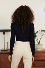 Maille coton & laine, marine
