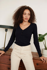 Maille coton & laine, marine