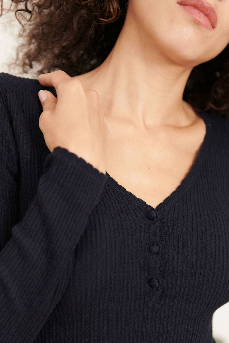 Maille coton & laine, marine