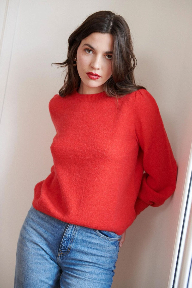 Pull en alpaga, rouge