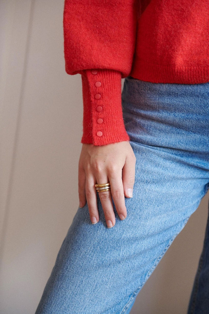 Pull en alpaga, rouge