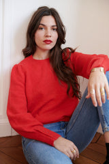 Pull en alpaga, rouge